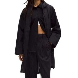 Lululemon Womens S Waterproof Fishtail Rain Coat in Black NWT